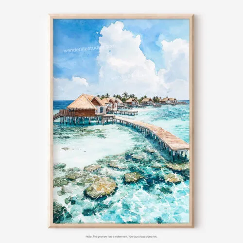 01 - Maldives Watercolor Art - Digital Downloads - Main.jpg