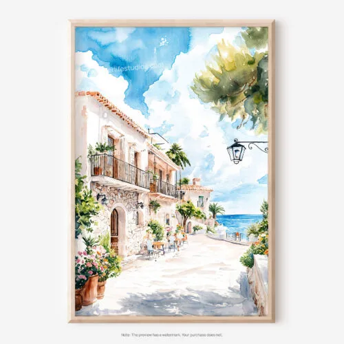 01 - Mallorca Spain Watercolor Art - Digital Downloads - Main.jpg