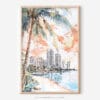 01 - Miami Florida Sunset Watercolor Art - Digital Downloads - Main.jpg