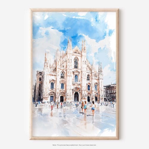 01 - Milano Italy Watercolor Art - Digital Downloads - Main.jpg