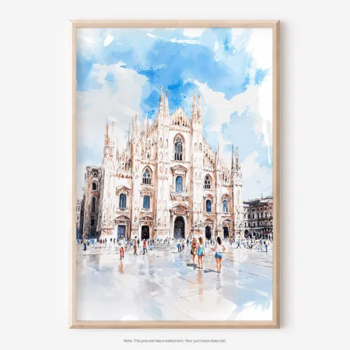 01 - Milano Italy Watercolor Art - Digital Downloads - Main.jpg