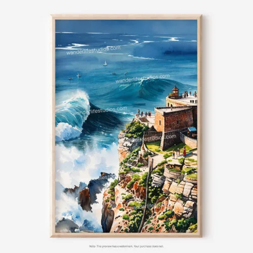 01 - Nazare Portugal Watercolor Art - Digital Downloads - Main.jpg