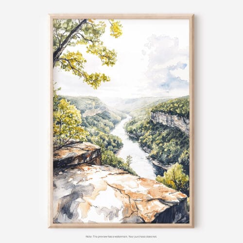 01 - New River Gorge Watercolor Art - Digital Downloads - Main.jpg