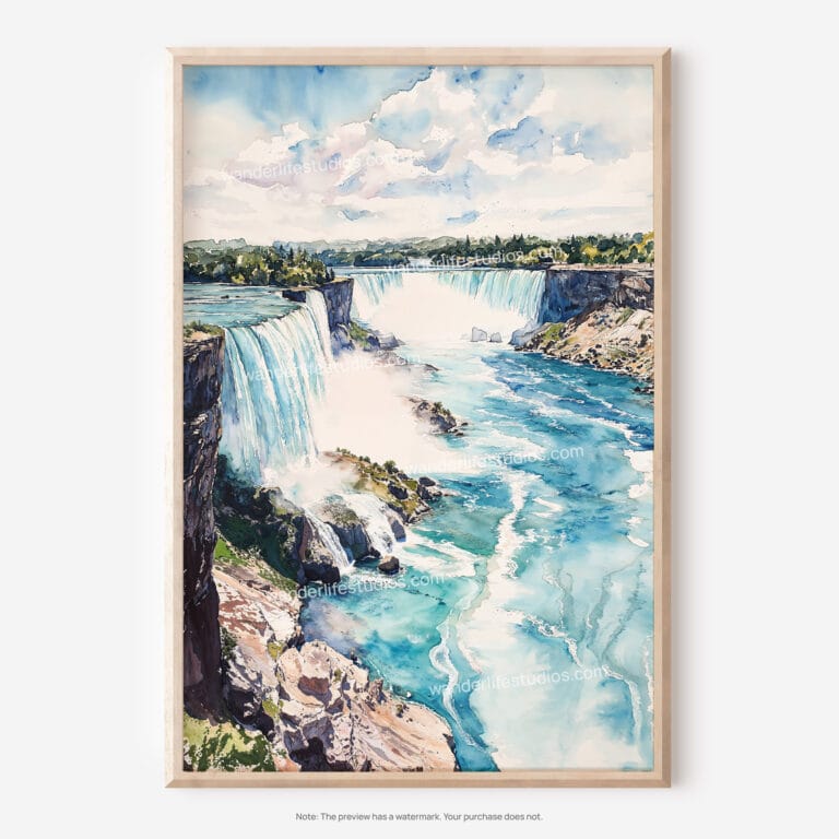 01 - Niagara Falls Watercolor Art - Digital Downloads - Main.jpg