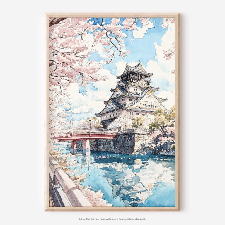 01 - Osaka Japan Watercolor Art - Digital Downloads - Main.jpg