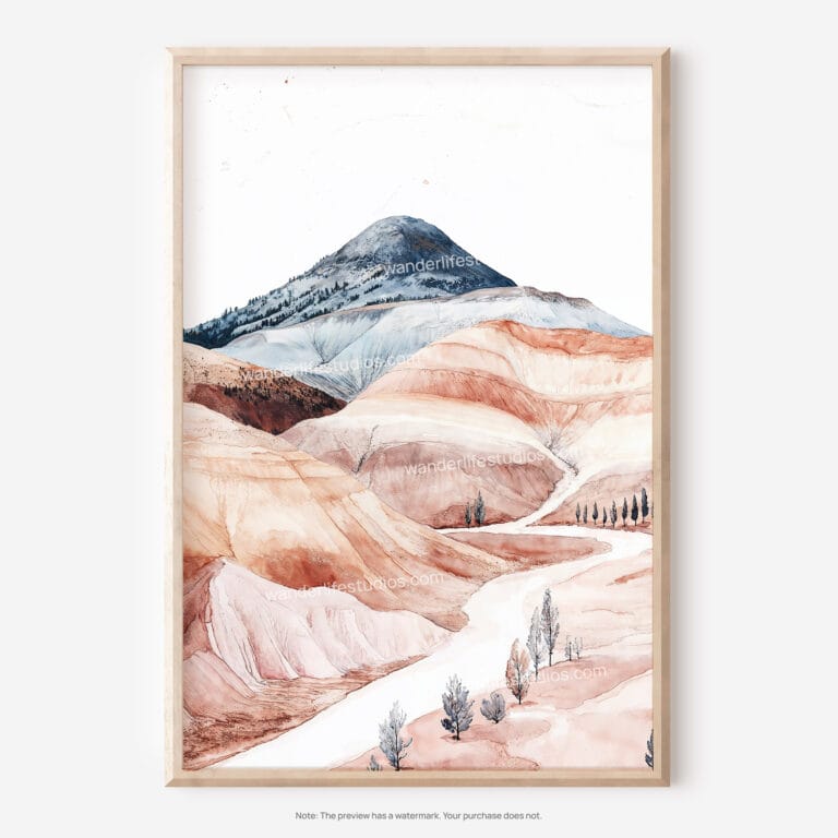 01 - Painted Hills Oregon Watercolor Art - Digital Downloads - Main.jpg