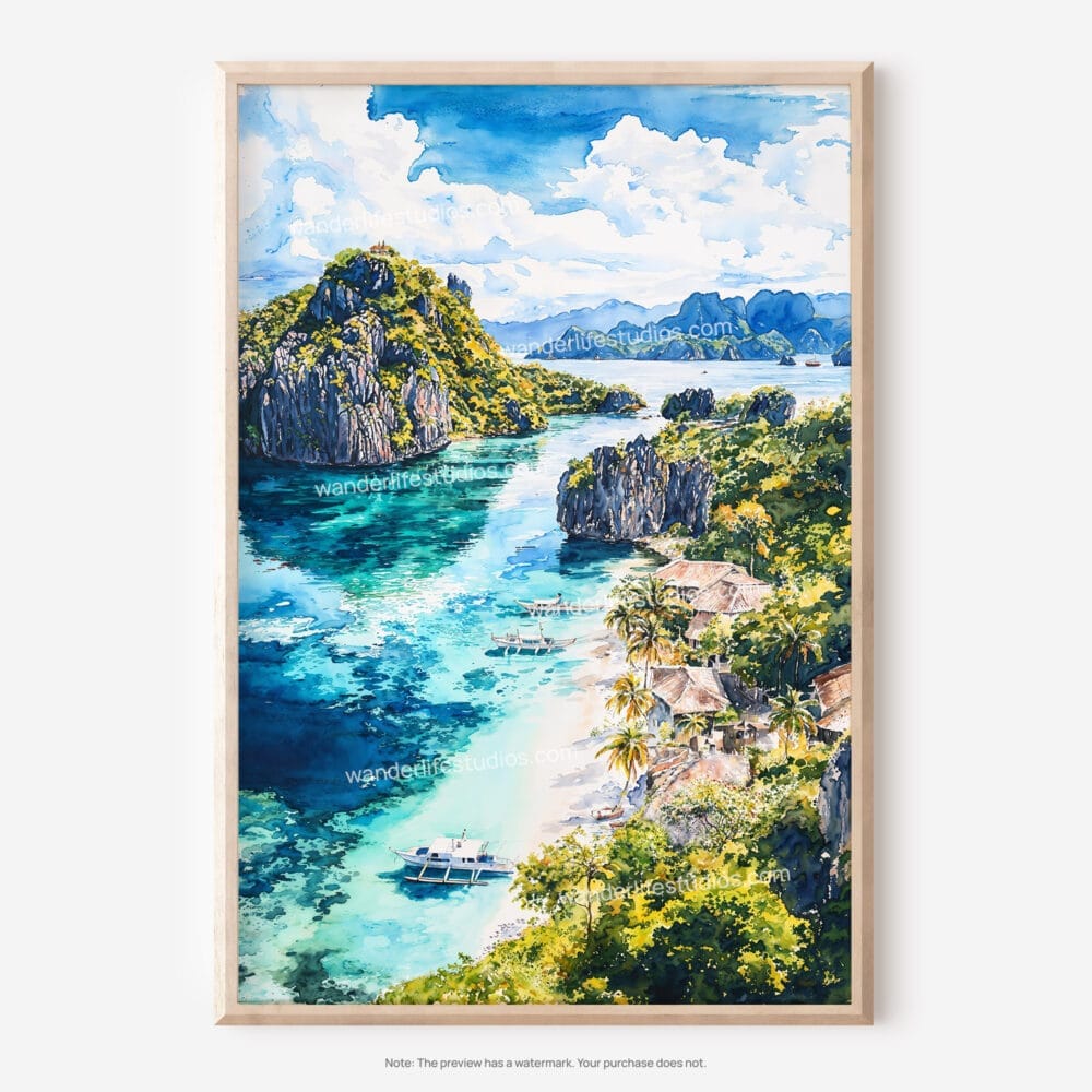 01 - Palawan Philippines Watercolor Art - Digital Downloads - Main.jpg