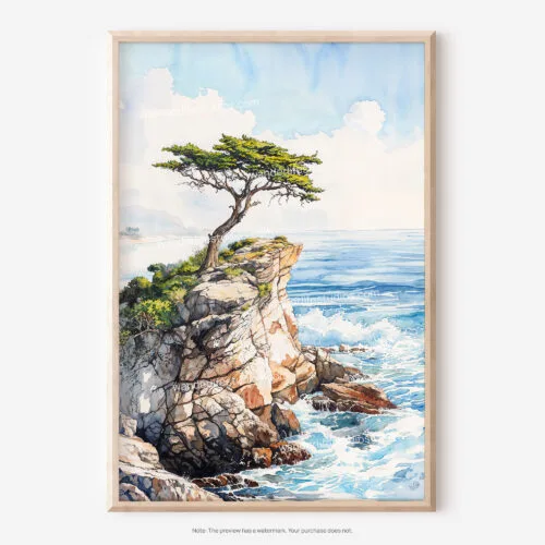 01 - Pebble Beach Cypress Watercolor Art - Digital Downloads - Main.jpg