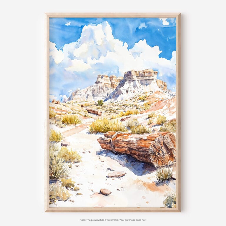 01 - Petrified Forest National Park Watercolor Art - Digital Downloads - Main.jpg