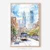 01 - Philadelphia Downtown Watercolor Art - Digital Downloads - Main.jpg