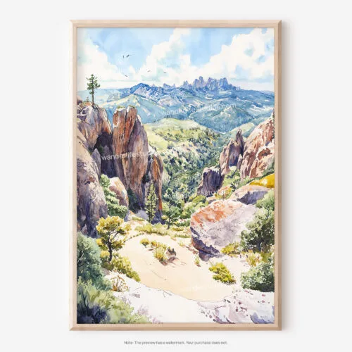 01 - Pinnacles National Park Watercolor Art - Digital Downloads - Main.jpg