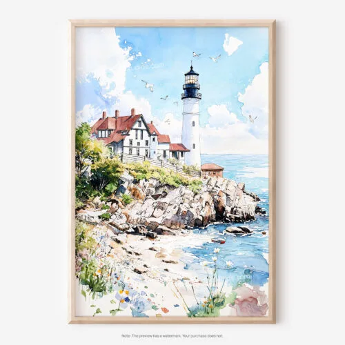 01 - Portland Maine Watercolor Art - Digital Downloads - Main.jpg