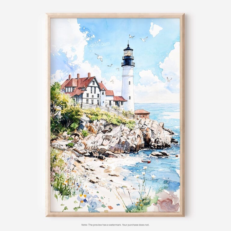 01 - Portland Maine Watercolor Art - Digital Downloads - Main.jpg