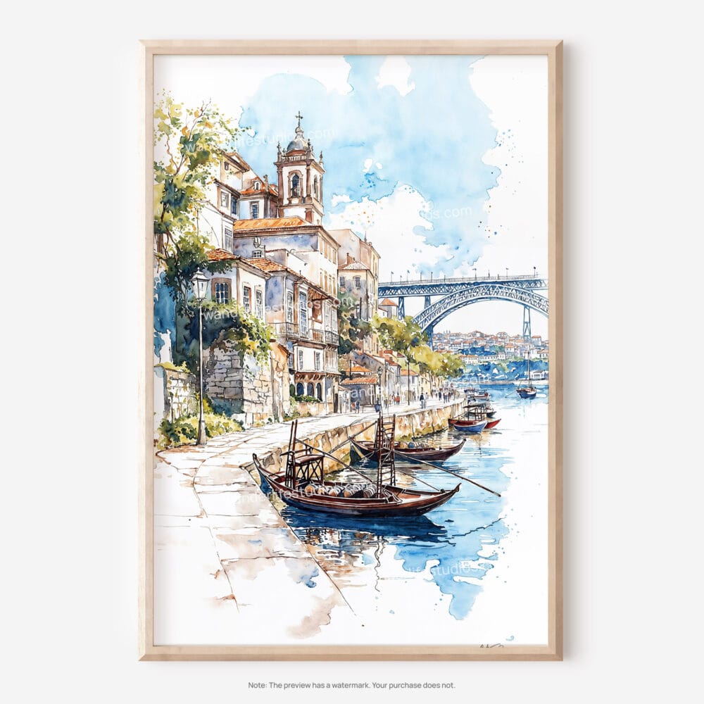 01 - Porto 2 Watercolor Art - Digital Downloads - Main.jpg