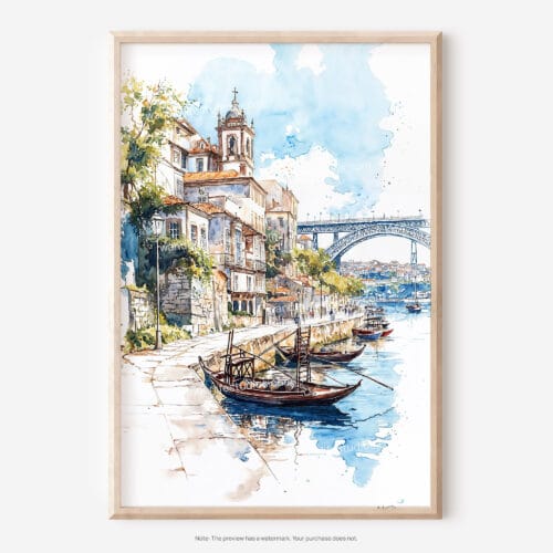 01 - Porto 2 Watercolor Art - Digital Downloads - Main.jpg