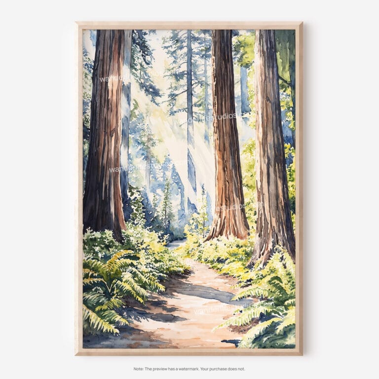 01 - Redwood Nationall Park Watercolor Art - Digital Downloads - Main.jpg