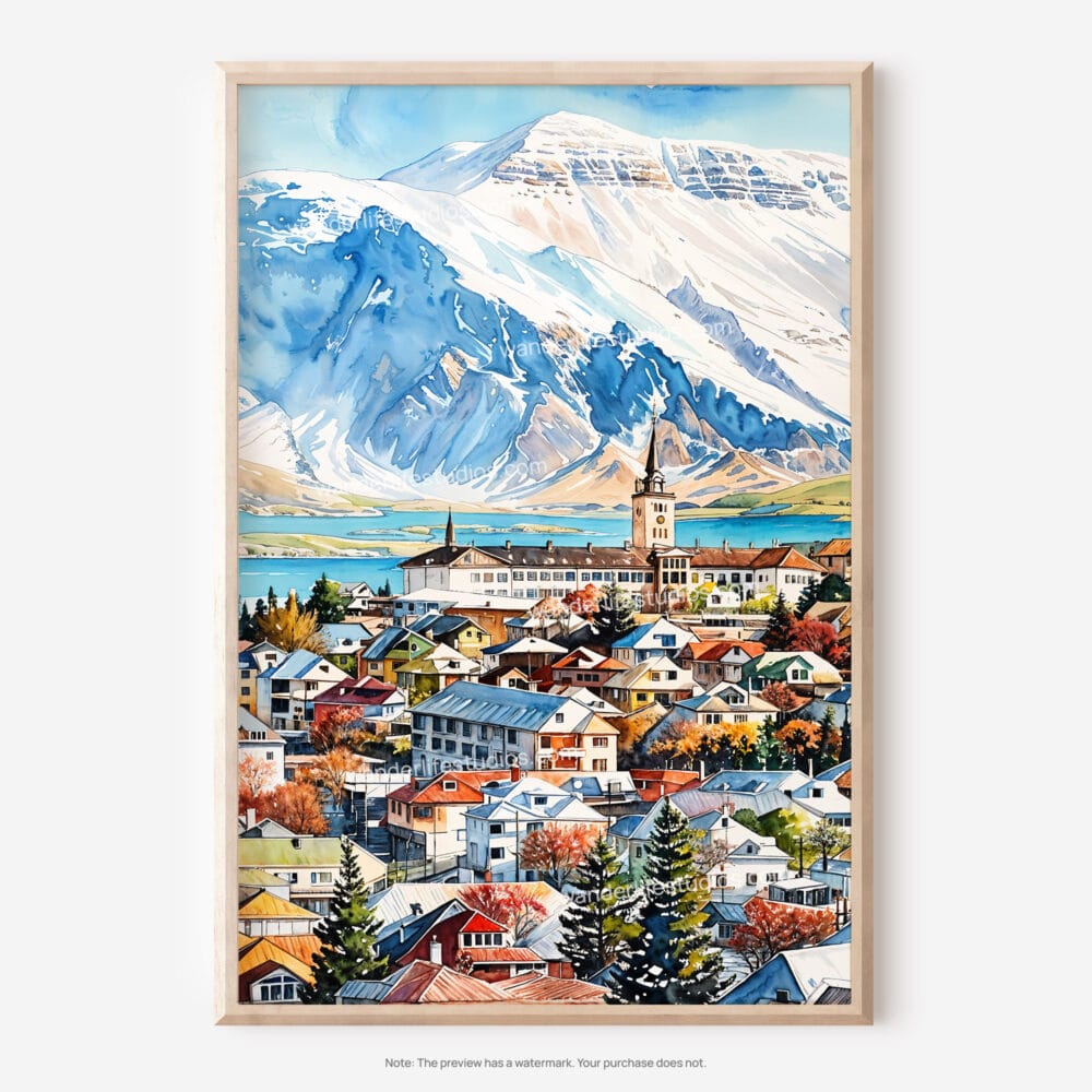 01 - Reykjavik Watercolor Art - Digital Downloads - Main.jpg