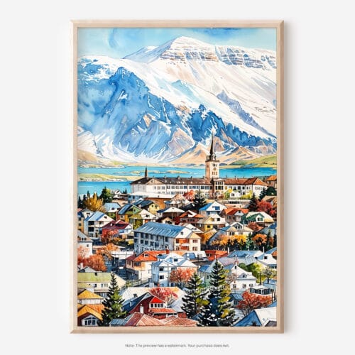 01 - Reykjavik Watercolor Art - Digital Downloads - Main.jpg