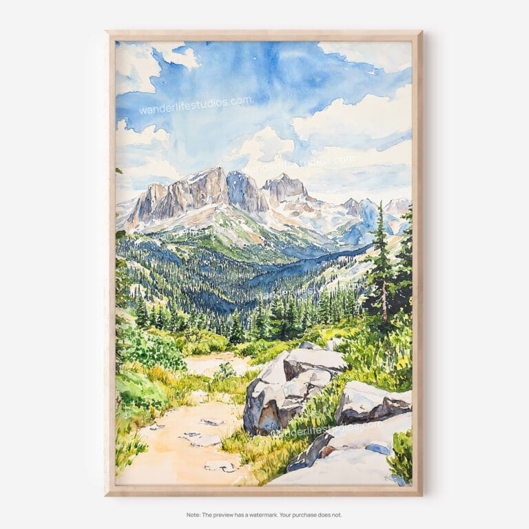 01 - Rocky Mountains Watercolor Art - Digital Downloads - Main.jpg