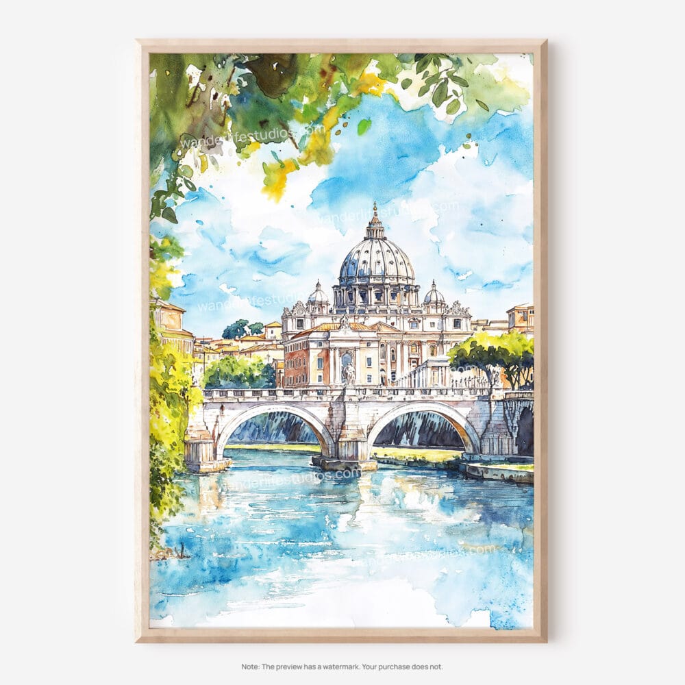 01 - Rome Italy Watercolor Art - Digital Downloads - Main.jpg