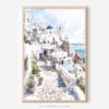 01 - Santorini Blue Dome Watercolor Art - Digital Downloads - Main.jpg