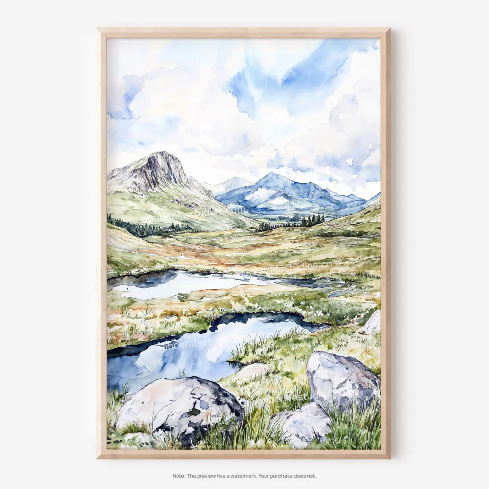 01 - Scottish Highlands Watercolor Art - Digital Downloads - Main.jpg