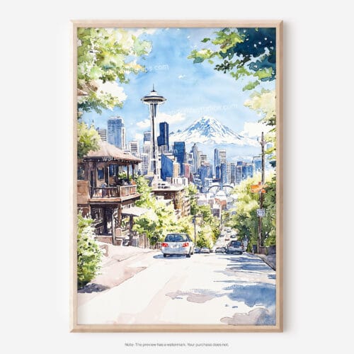 01 - Seattle Watercolor Art - Digital Downloads - Main.jpg