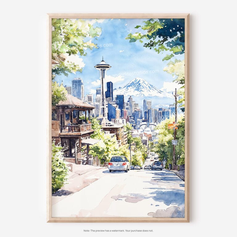 01 - Seattle Watercolor Art - Digital Downloads - Main.jpg