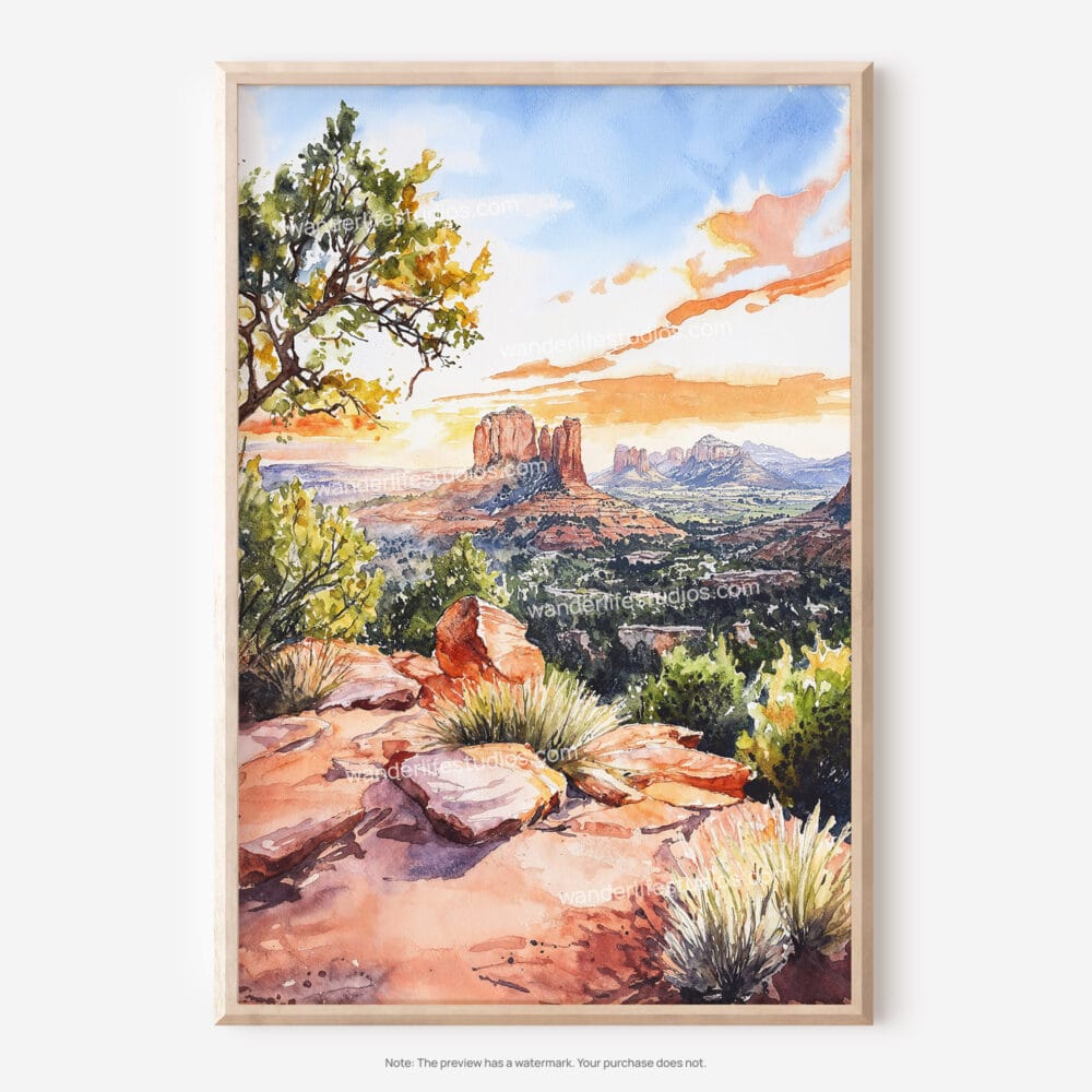 01 - Sedona Arizona Watercolor Art - Digital Downloads - Main.jpg
