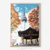 01 - Seoul N Seoul Tower Watercolor Art - Digital Downloads - Main.jpg