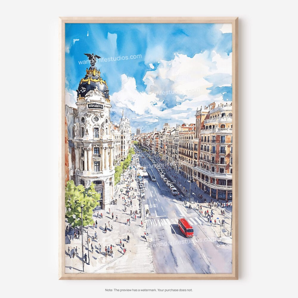01 - Spain Madrid Watercolor Art - Digital Downloads - Main.jpg