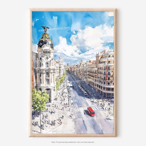 01 - Spain Madrid Watercolor Art - Digital Downloads - Main.jpg