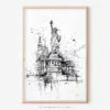 01 - Statue of liberty Pencil Drawing Art - Digital Downloads - Main.jpg