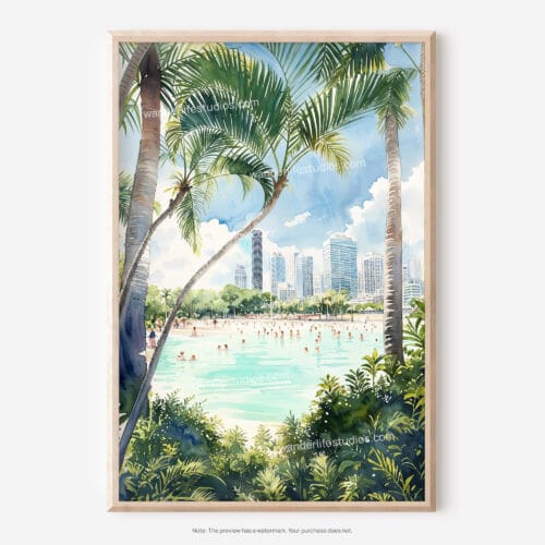 01 - Streets Beach Watercolor Art - Digital Downloads - Main.jpg