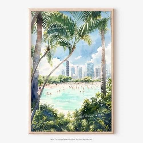 01 - Streets Beach Watercolor Art - Digital Downloads - Main.jpg