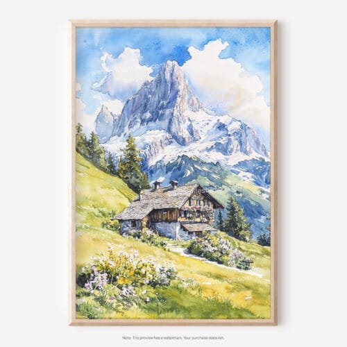 01 - Swiss Alps Watercolor Art - Digital Downloads - Main.jpg