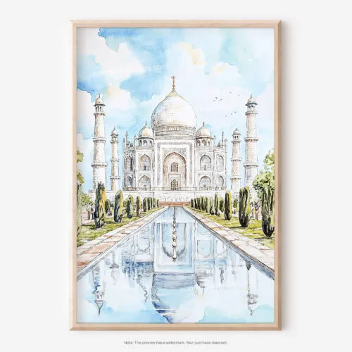 01 - Taj Mahal Watercolor Art - Digital Downloads - Main.jpg