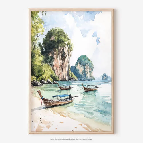 01 - Thailand Phuket Watercolor Art - Digital Downloads - Main.jpg