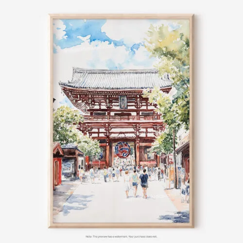 01 - Tokyo Asakusa Watercolor Art - Digital Downloads - Main.jpg