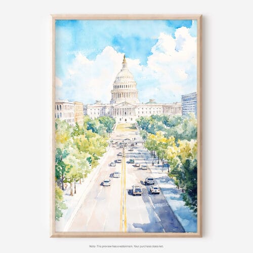 01 - Washington DC Watercolor Art - Digital Downloads - Main.jpg