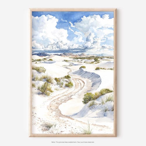 01 - White Sands National Park Watercolor Art - Digital Downloads - Main.jpg