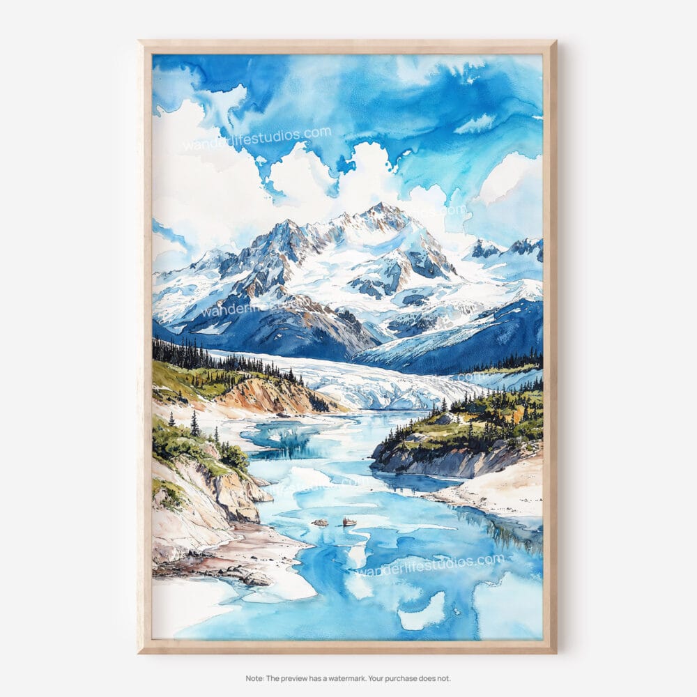 01 - Wrangell-St. Elias National Park Watercolor Art - Digital Downloads - Main.jpg