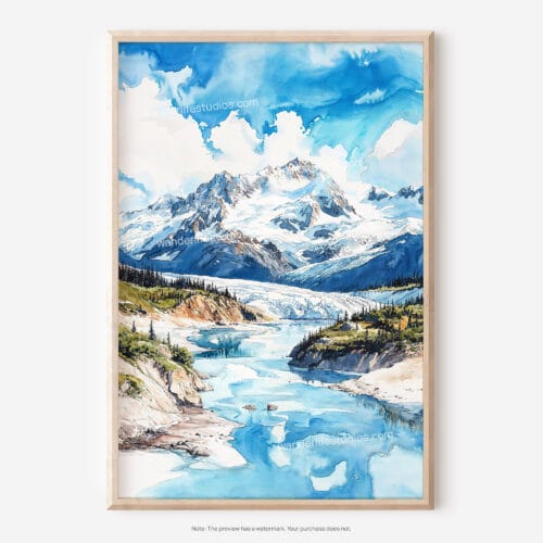 01 - Wrangell-St. Elias National Park Watercolor Art - Digital Downloads - Main.jpg