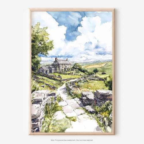 01 - Yorkshire England Watercolor Art - Digital Downloads - Main.jpg