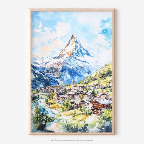 01 - Zermatt Watercolor Art - Digital Downloads - Main.jpg