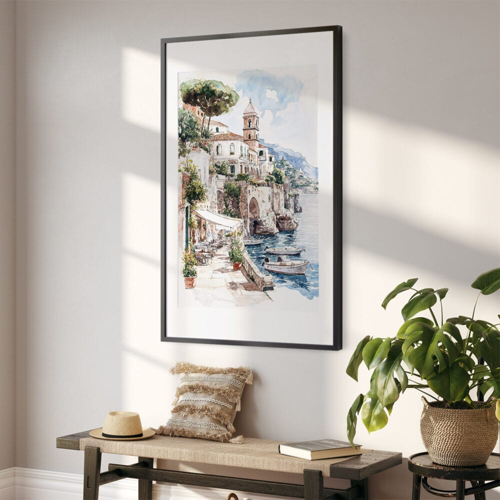 02 - Amalfi Coast Watercolor Art - Digital Downloads - Hallway.jpg 02 - Amalfi Coast Watercolor Art - Digital Downloads - Hallway.jpg