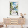 02 - American Samoa National Park Watercolor Art Print Hanging above Shelf.jpg
