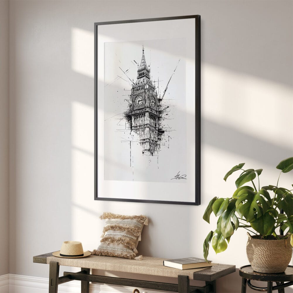 02 - Big Ben Clock Tower Pencil Drawing Art - Digital Downloads - Hallway.jpg 02 - Big Ben Clock Tower Pencil Drawing Art - Digital Downloads - Hallway.jpg