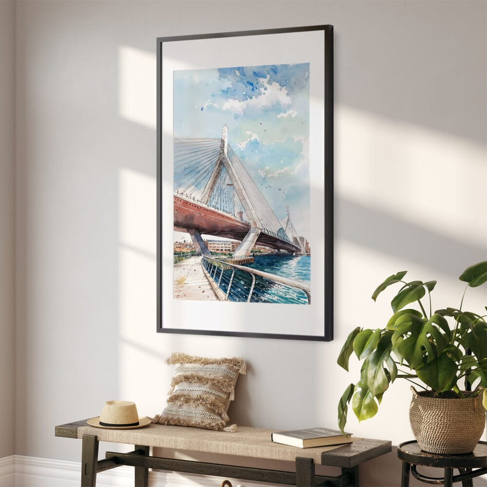 02 - Boston Zakim Bridge Watercolor Art - Digital Downloads - Hallway.jpg 02 - Boston Zakim Bridge Watercolor Art - Digital Downloads - Hallway.jpg