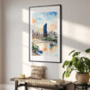 02 - Brisbane Skyline Watercolor Art - Digital Downloads - Hallway.jpg